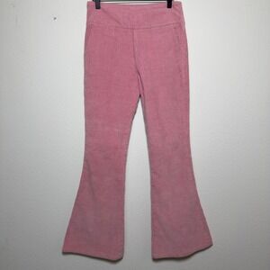 Philo New York Women Cotton‎ Corduroy Pants Medium Pink Flare Leg High Rise